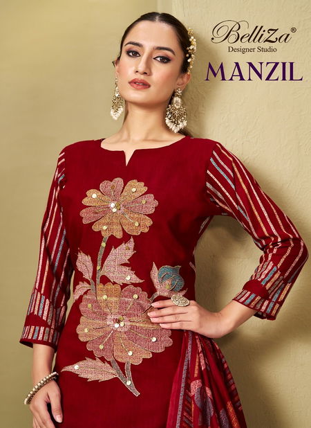 Manzil By Belliza Viscose Rayon Digital Printed Dress Material Wholesale Shop In Surat Catalog